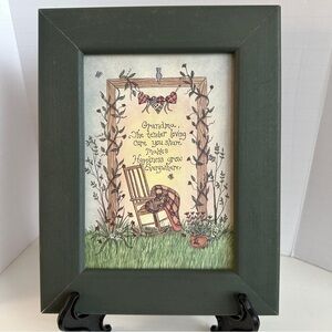 LSpivey “Grandma” Country Folk Art Framed Print Cottagecore Farmhouse Wall Decor